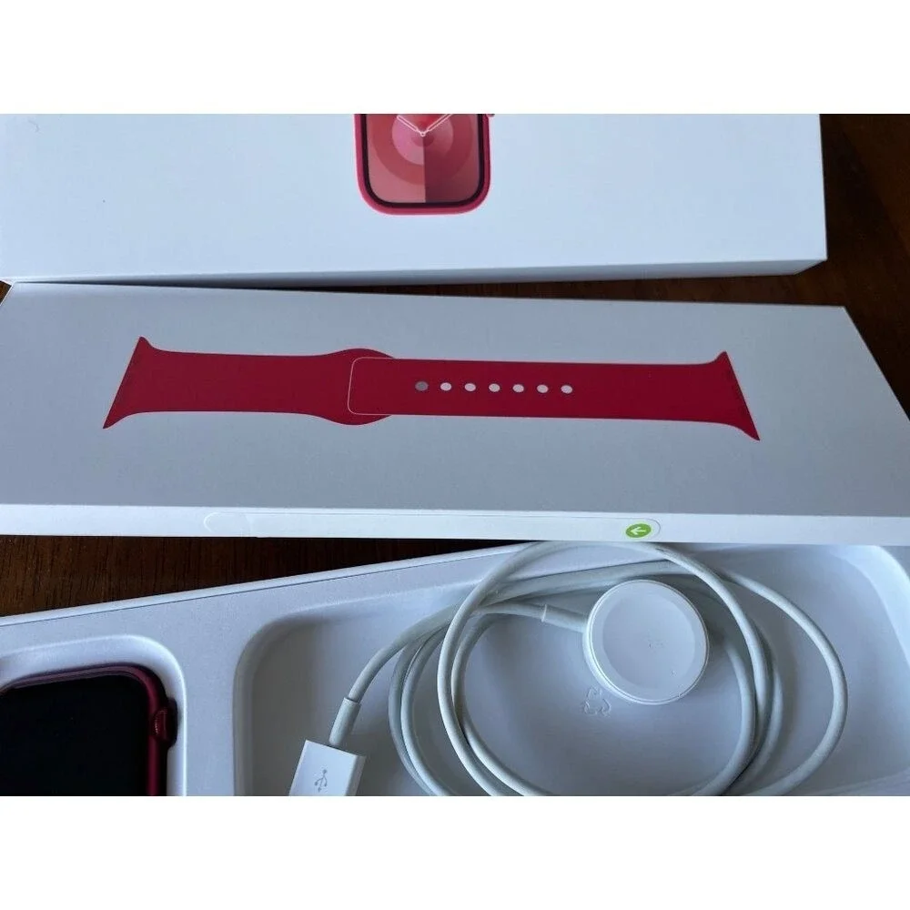 Working Apple Watch Series 7 Project Red Midnight W Charger new Band